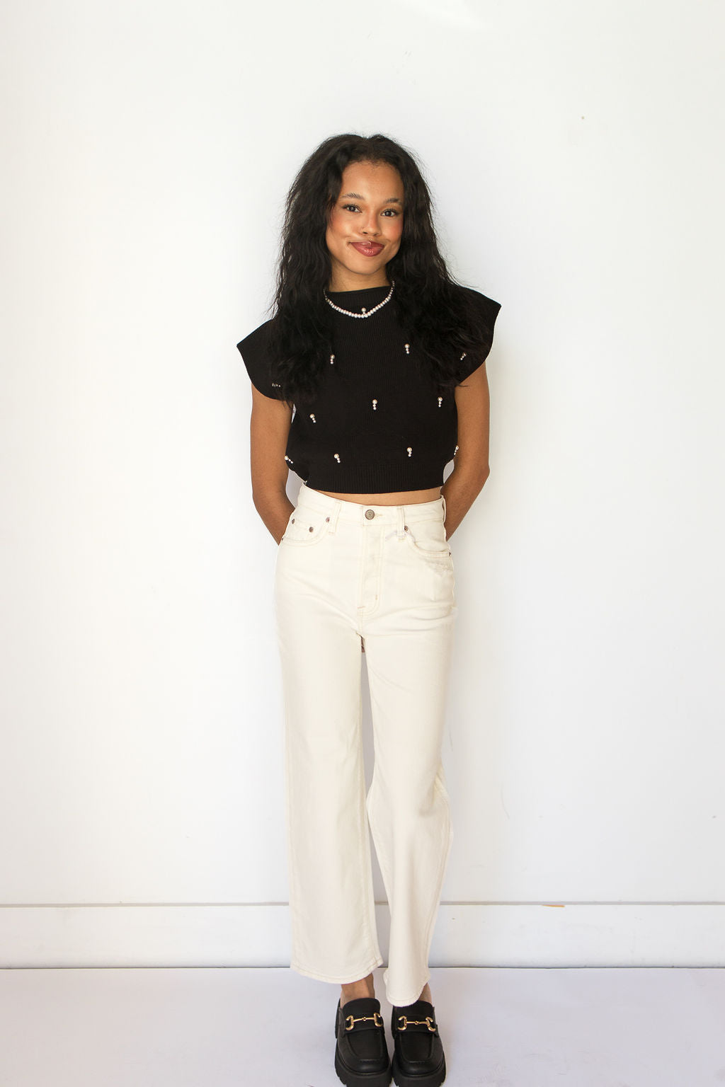 mode, winona embellished knit top