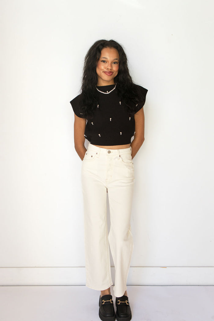 mode, winona embellished knit top