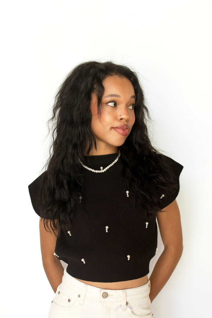 mode, winona embellished knit top