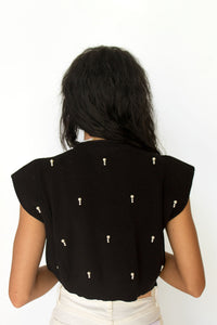 mode, winona embellished knit top