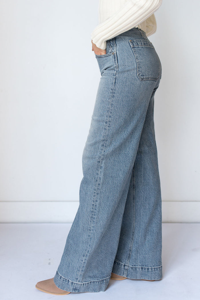 mode, lana double button high rise ultra wide leg