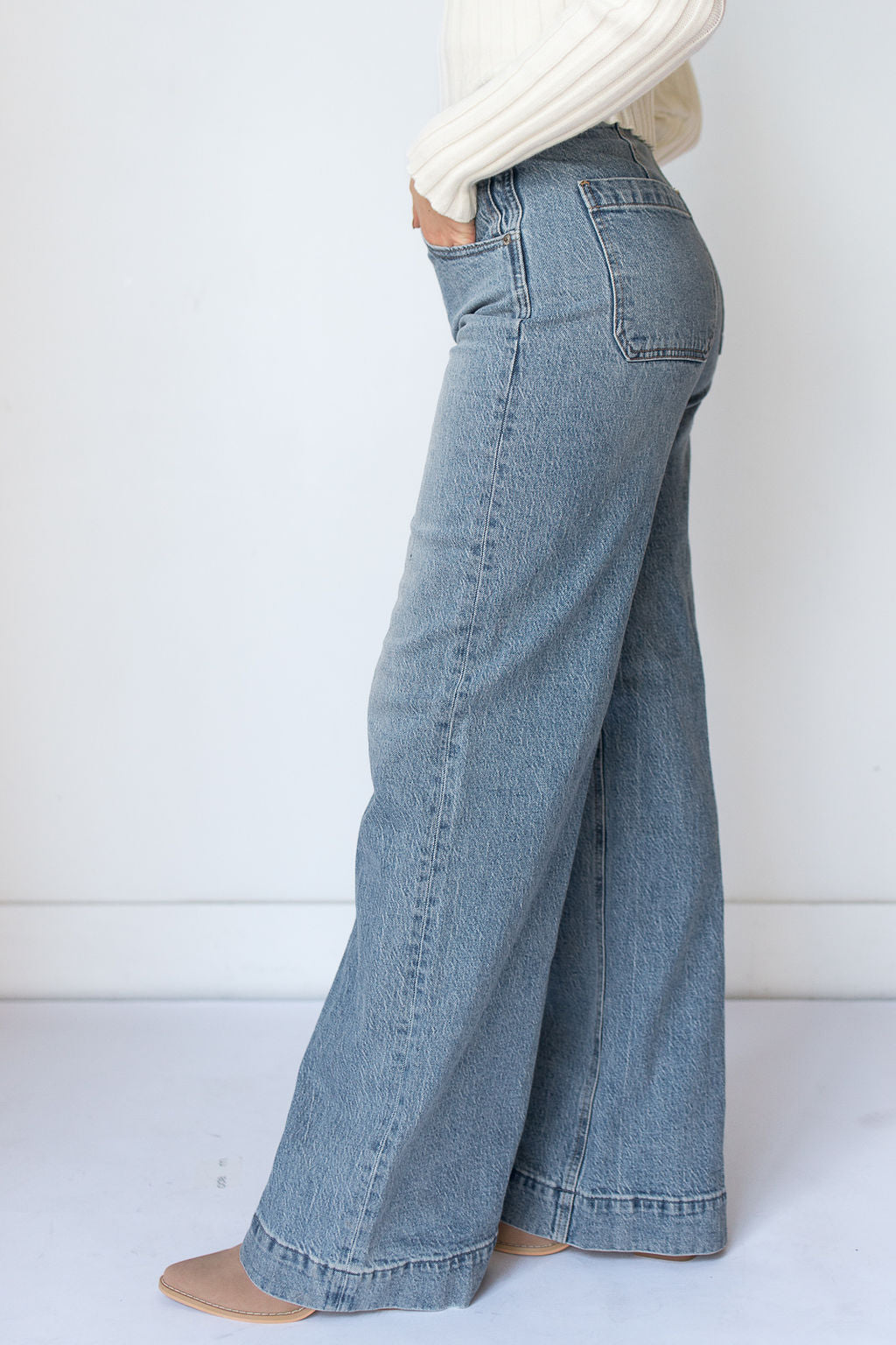 mode, lana double button high rise ultra wide leg