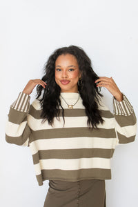 mode, harbor stripe sweater