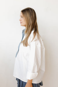 bailee demin collar button down