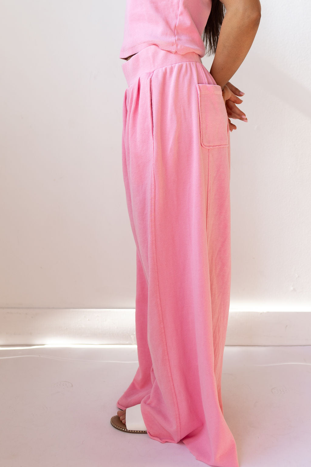 myla ribbed wide leg pants