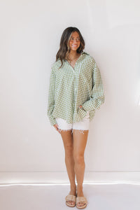 oversized gingham top