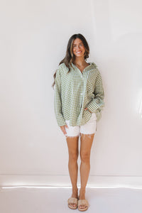 oversized gingham top