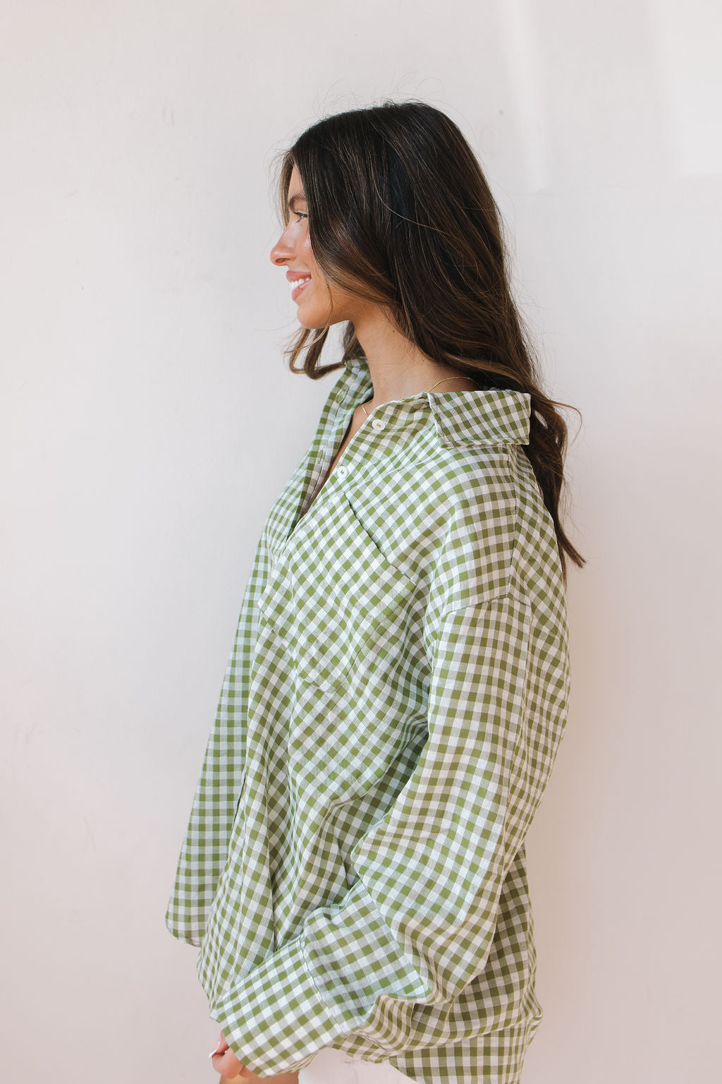 oversized gingham top