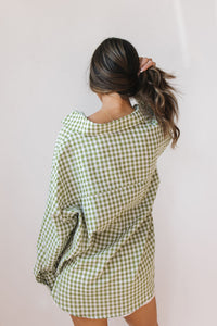 oversized gingham top