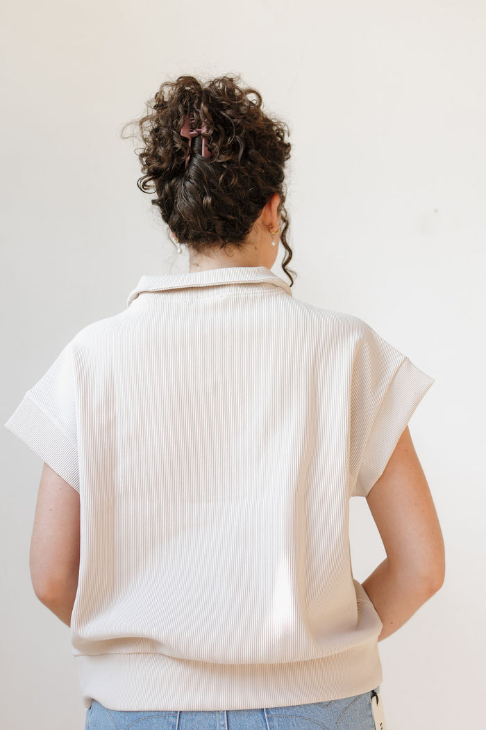 ss curated drop marie ribbed quaterzip
