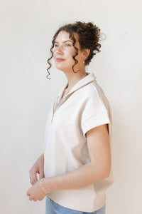 ss curated drop marie ribbed quaterzip