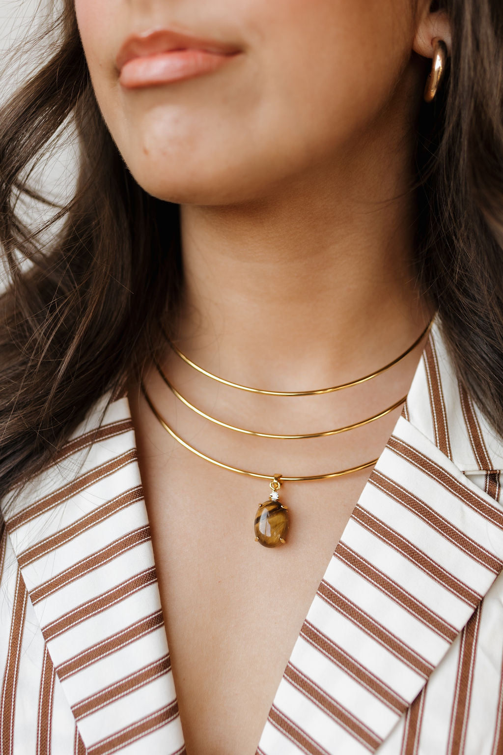 divine cuff necklace - brown