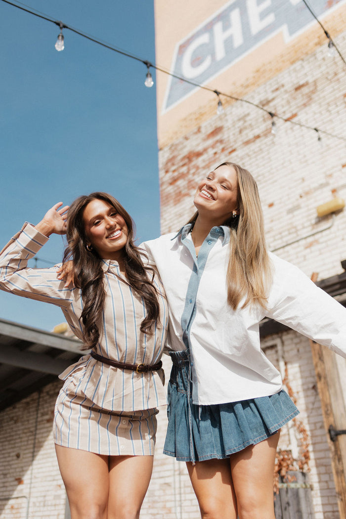 bailee demin collar button down