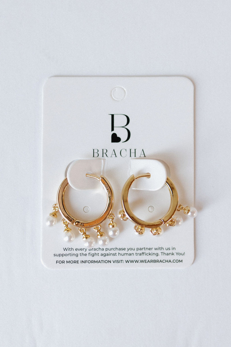 nikki pearl hoop earrings