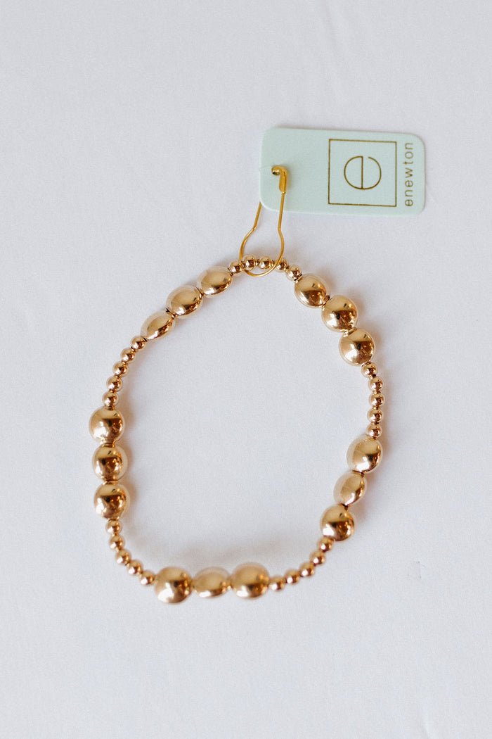 honesty joy pattern 6mm bead bracelet - gold