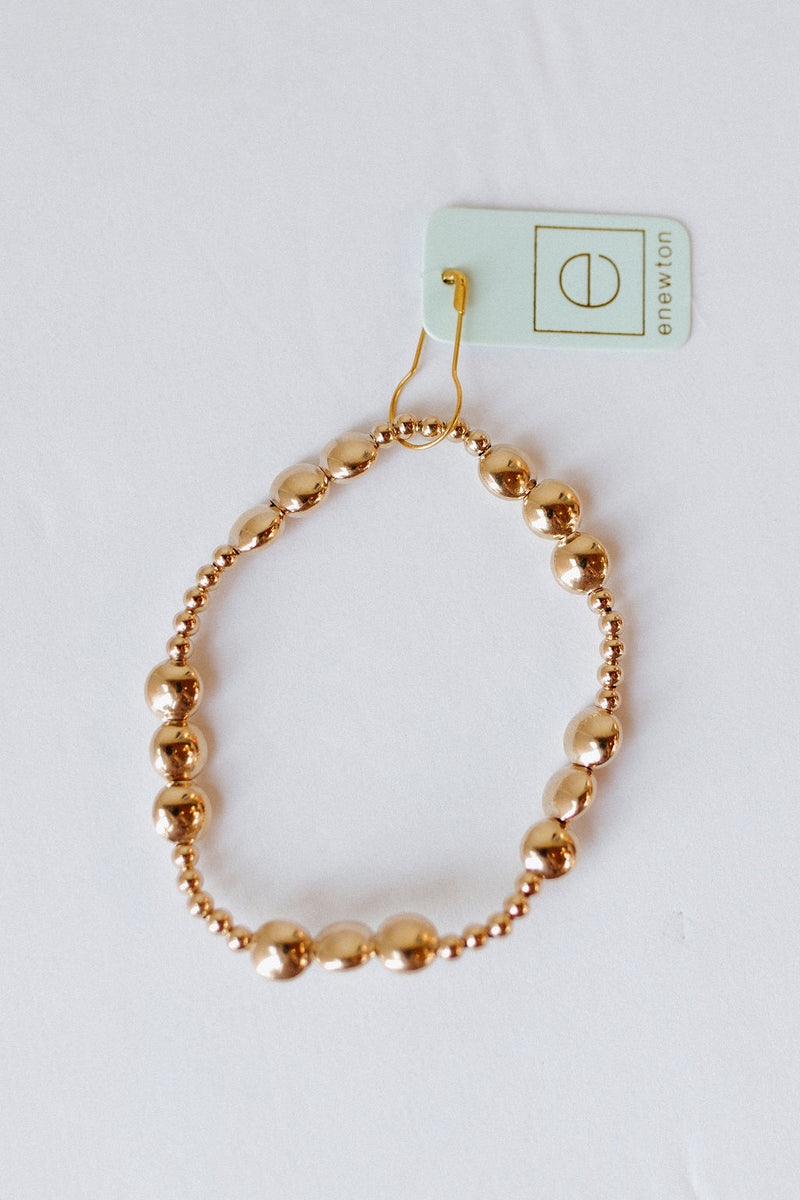 honesty joy pattern 6mm bead bracelet - gold