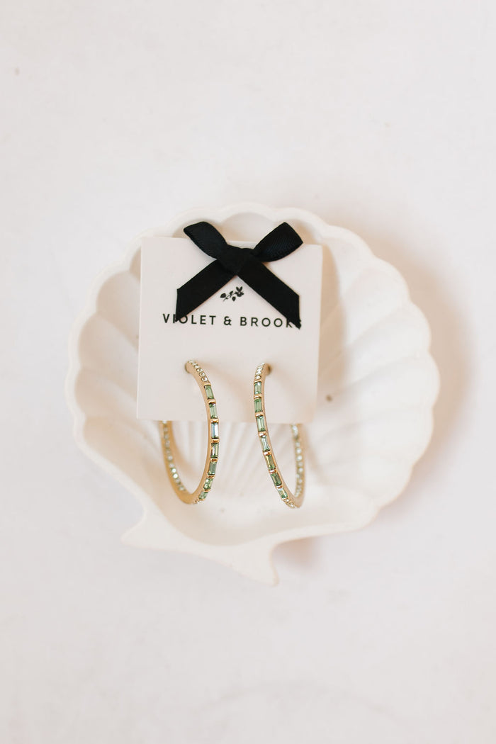 baguette crystal hoop