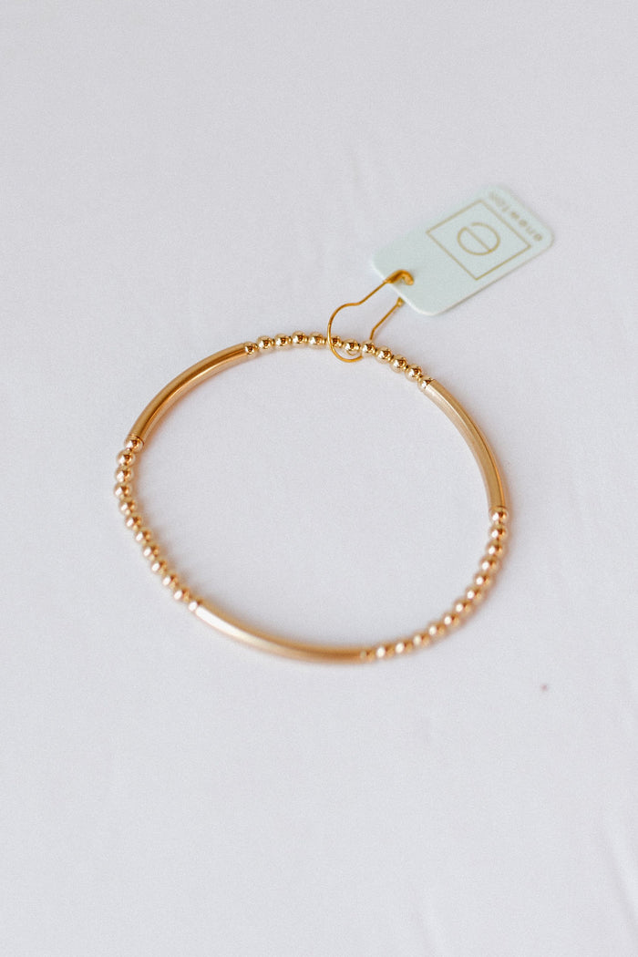 bliss bar gold pattern 3mm bead bracelet