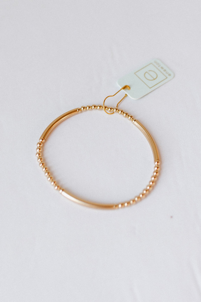 bliss bar gold pattern 3mm bead bracelet