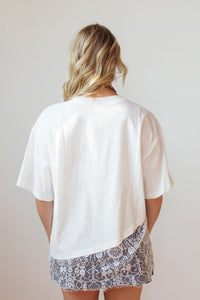sloan floral lace asymmetrical tee