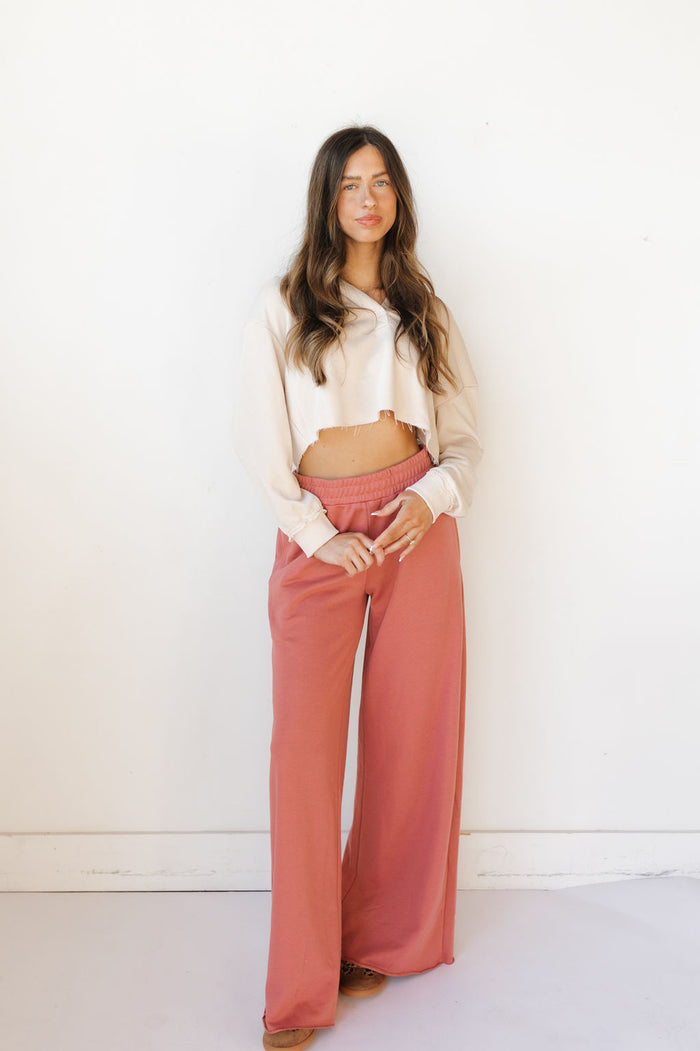 wide leg sweat pants