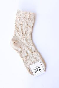 mode, textured snowy deer socks