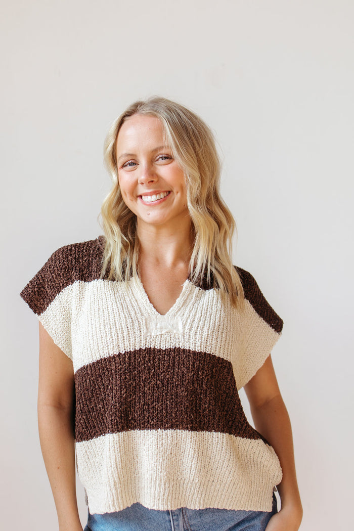 megan sleeveless striped sweater