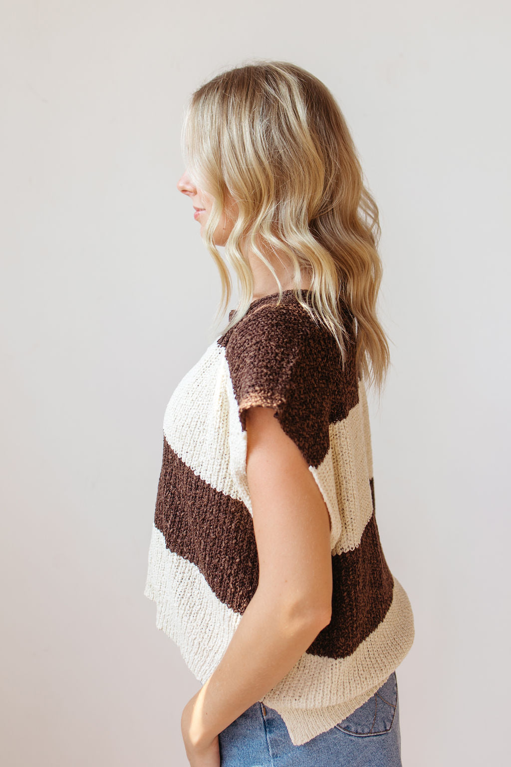 megan sleeveless striped sweater