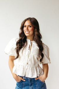 misty eyelet bow top