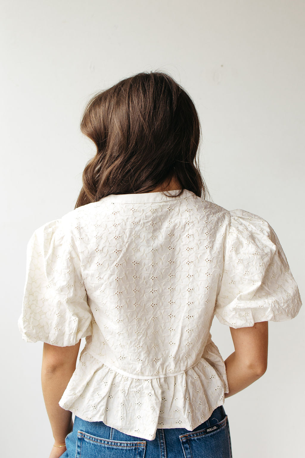 misty eyelet bow top