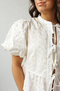 misty eyelet bow top