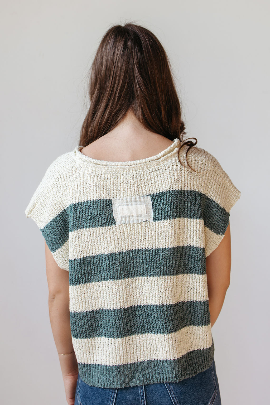 nataly split neck striped sweater