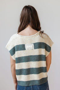 nataly split neck striped sweater