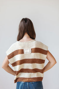 nataly split neck striped sweater
