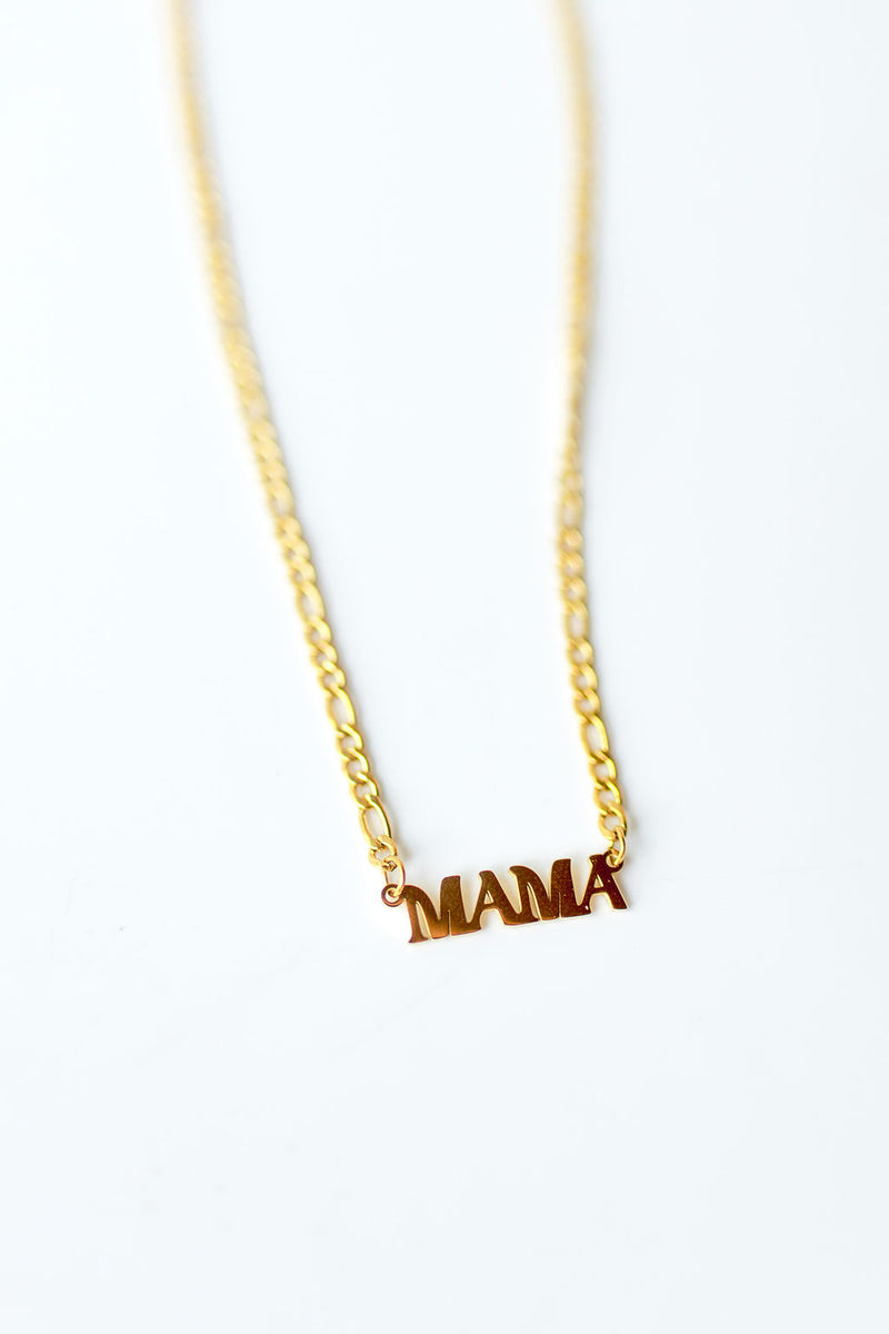 mode, mama block necklace