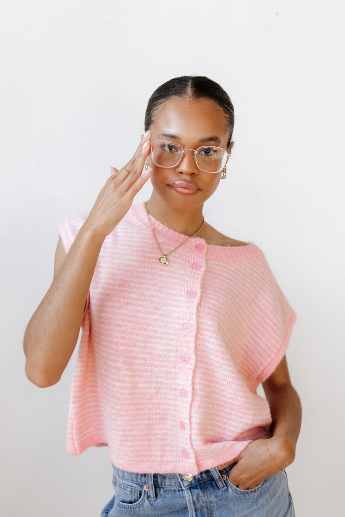 pete sleeveless cardigan