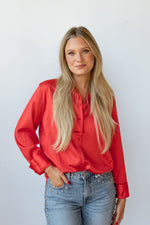 mode, slow down button blouse
