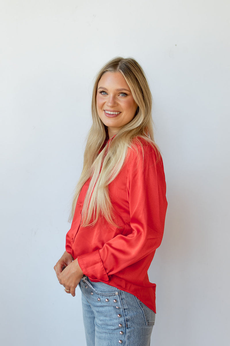 mode, slow down button blouse