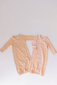 sweet pumpkin stripe organic gown