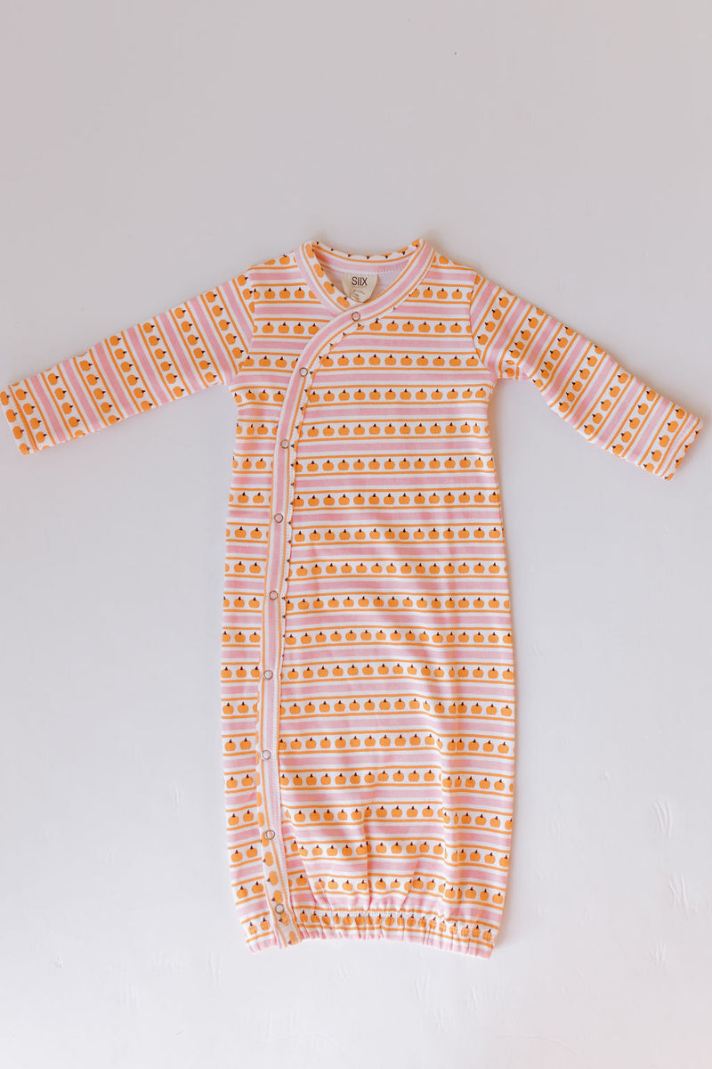 sweet pumpkin stripe organic gown