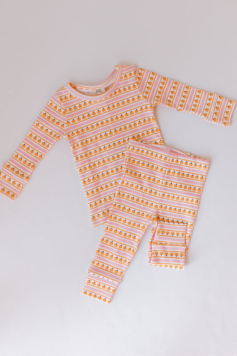 pumpkin patch striped 2 piece set