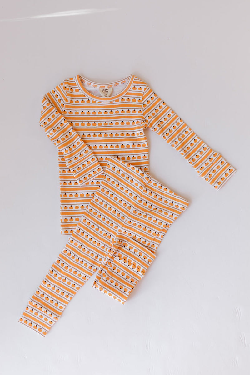 pumpkin patch striped 2 piece set