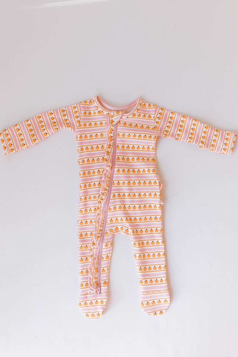 pumpkin patch footie pajamas