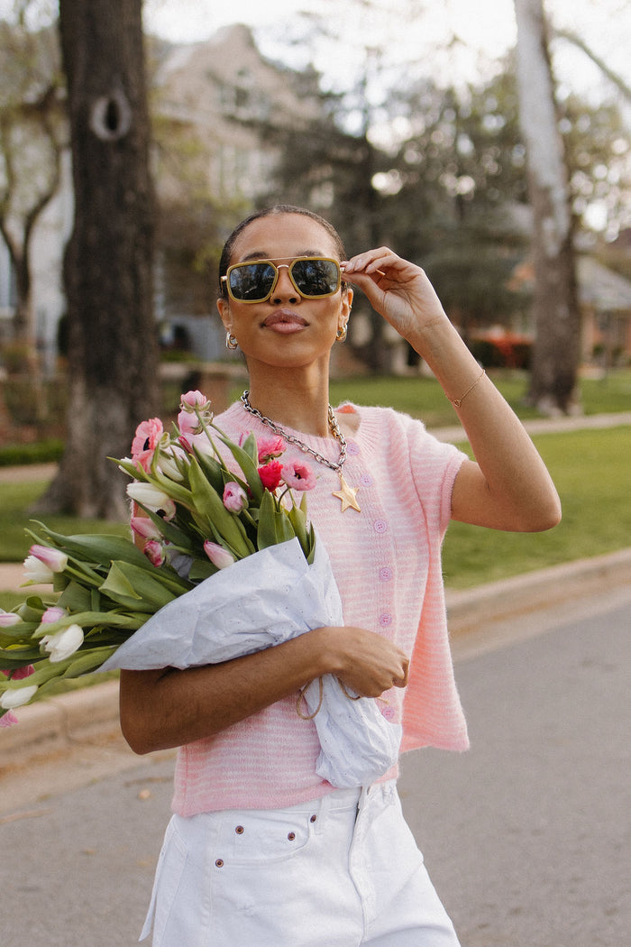 pete sleeveless cardigan