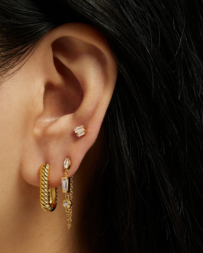 lorelei chain studs- cubic zirconia