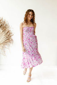 mode, juliette strapless midi dress