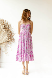 mode, juliette strapless midi dress