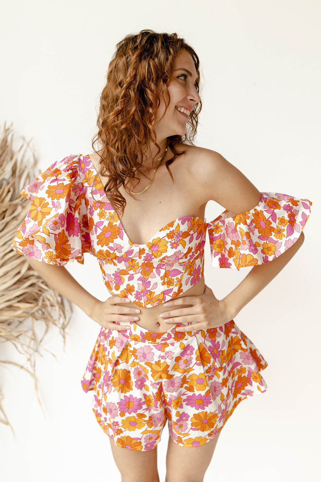 mode, farrah flower top