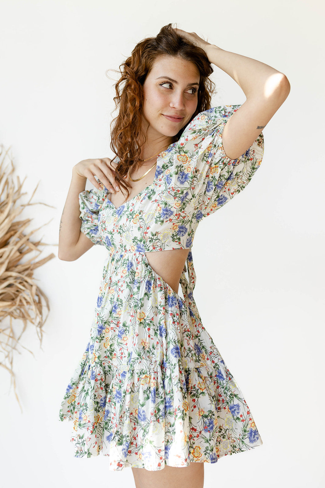 mode, brielle floral mini dress