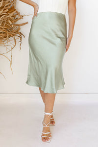 mode, alexia silk satin skirt